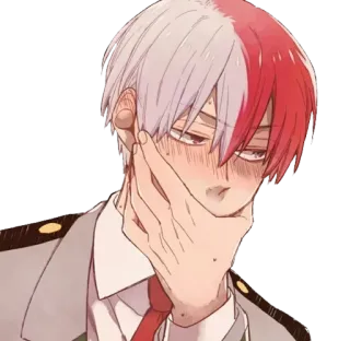 😳 Todoroki Shoto My Hero Academia Anime, Manga, Todoroki, My Hero Academia, Blush, Anime Boy, Karakter whatsapp sticker
