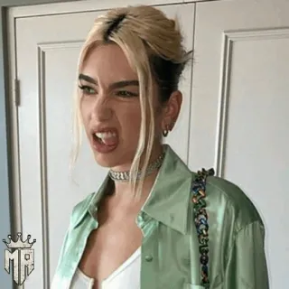 🍓 Dua Lipa celebrity, singer, woman, portrait, Dua Lipa, pop star telegram sticker