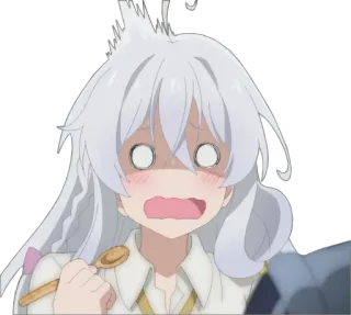 😱 Anime, geschockt, Cartoon, Löffel, Ausdruck telegram sticker