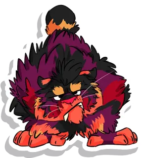 🌩 leão, bravo, gato, desenho animado, felino, animal telegram sticker