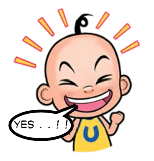 😒 YES...!! Dessin animé, Sourire, Heureux, Positif, Succès telegram sticker