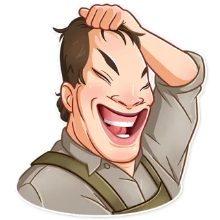 🤪 rire, joyeux, excité, homme, joyeux telegram sticker