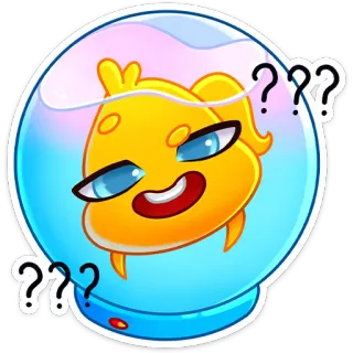 ❓ ??? fish, aquarium, question, sticker, cartoon, emoticon whatsapp sticker