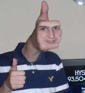 👍 thumbs up, meme, person, funny, internet meme telegram sticker