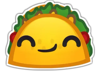 ☺️ ทาโก้, อาหาร, น่ารัก, อิโมจิ, มีความสุข, การ์ตูน telegram sticker