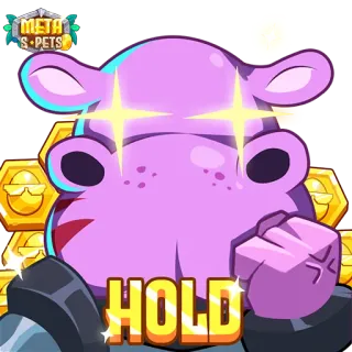 💪 HOLD Meta-Haustiere, Halten, Nilpferd, Spiel, Sticker telegram sticker