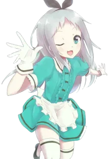 😍 Anime, Gadis, Maid, Imut, Karakter, Kawaii whatsapp sticker
