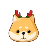 😟 собака, сиба-ину, рождество, олень, животное, милый telegram sticker