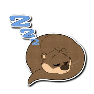 💤 ZZZ otter, sleeping, animal, cartoon, zzz, cute telegram sticker