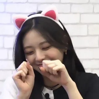 🐈‍⬛️ woman, cat ears, cute, portrait, girl, smiling telegram sticker
