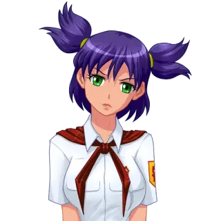 😞 Anime, Garota, Brava, Irritada, Uniforme, Soviético telegram sticker