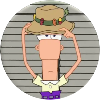 😎 Buford Van Stomm Phineas and Ferb Cartone animato, Disney, Cappello, Buford, Ferb whatsapp sticker