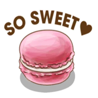❤ SO SWEET Macaron, Dessert, Dolce, Carino, Cibo, Rosa whatsapp sticker