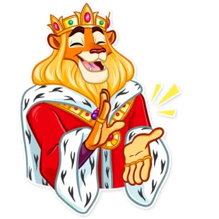 👏 лев, король, корона, мультик, животное, королевский telegram sticker