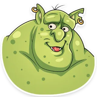 👋 troll, potwór, stworzenie, zielony, kreskówka, fantasy, goblin, ogr telegram sticker