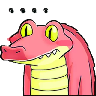 😐 cocodrilo, caimán, reptil, animal, dibujo animado telegram sticker