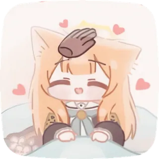 🤗 Anime, Ragazza gatto, Carino, Kawaii, Cuori, Assonnato telegram sticker