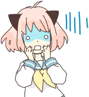 😨 Anime, Choque, Reação, Kawaii, Assustado(a), Cabelo rosa telegram sticker