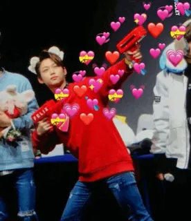 💛 Felix kpop, stray kids, arme, coeurs, sticker fan, idole telegram sticker