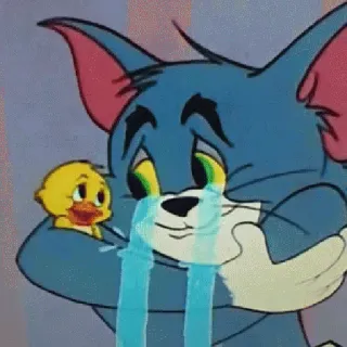😭 Tom cartoon, sad, crying, duckling, tom and jerry, animation, emotional telegram sticker