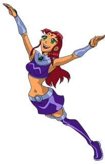 😃 Starfire Teen Titans Cartoon, Superheld, Starfire, DC Comics, Teen Titans whatsapp sticker