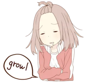 😖 growl Anime, Carino/a, Assonnato/a, Ringhio, Ragazza, Esausto/a telegram sticker