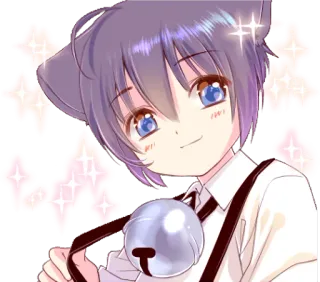 😚 Anime, Tai mèo, Lấp lánh, Dễ thương, Manga whatsapp sticker