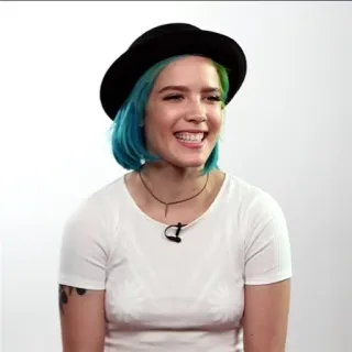 😐 Halsey Halsey, นักร้อง, ป๊อปสตาร์, คนดัง, คน, ผู้หญิง, นักดนตรี telegram sticker