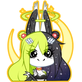 🌙 Dibujos animados, Lindo, Chica, Animal, Kawaii whatsapp sticker
