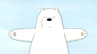 😪 Ice Bear We Bare Bears polar bear, cartoon, white bear, cute, meditation, animated telegram sticker