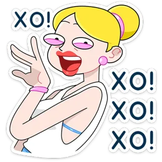 ⭐ XO! hoạt hình, lời chào, ôm, hôn, tình cảm, biểu cảm telegram sticker
