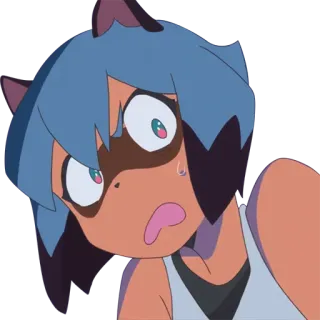 😯 Michiru Kagemori BNA: Brand New Animal anime, scioccato, spaventato, paura, BNA, Brand New Animal telegram sticker