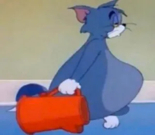🧡 Tom Cat Tom and Jerry hoạt hình, mèo, mệt mỏi, kiệt sức, buồn ngủ, nhân vật hoạt hình telegram sticker