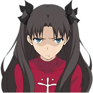 💢 Rin Tohsaka Fate/stay night Animé, En colère, Sérieux, Mage, Tsundere telegram sticker