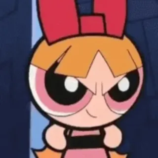 🤫 Blossom Powerpuff Girls Мультфильм, Девочка, Супергерой, Злодей, Цветок telegram sticker