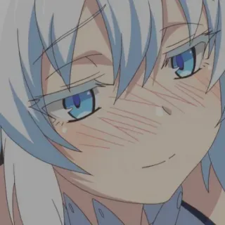🥰 anime, gadis, senyum, mata biru, imut telegram sticker