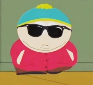 🌟 Eric Cartman South Park kreskówka, Eric Cartman, South Park, okulary przeciwsłoneczne telegram sticker