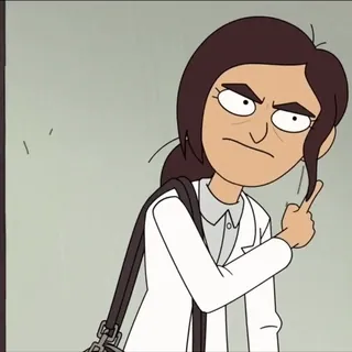😤 Cartone animato, Donna, Dito medio, Arrabbiato, Offensivo telegram sticker