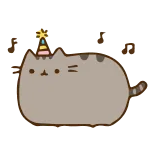 🎉 Pusheen Katze, Cartoon, Pusheen, niedlich, Geburtstag telegram sticker