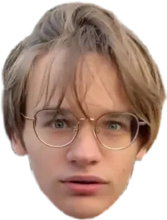 😮 사람, 얼굴, 인물 사진, 안경, 스티커, 젊은 성인, 얼굴 클로즈업 telegram sticker