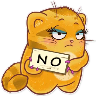 😟 NO gato, não, sinal, animal, fofo, adesivo telegram sticker