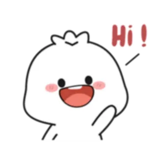 👋 Hi! mono, saludo, hola, dibujos animados, amigable, kawaii whatsapp sticker