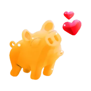 😘 varken, dier, hartjes, liefde, schattig whatsapp sticker