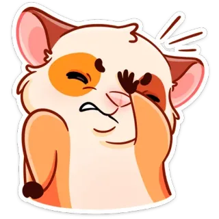 🤦‍♂️ แฮมสเตอร์, น่ารัก, สัตว์, สติกเกอร์, เอามือกุมหน้า, อาย, การ์ตูน telegram sticker