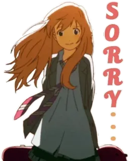 😐 Sorry... Entschuldigung, Sorry, Anime, Mädchen, Charakter whatsapp sticker