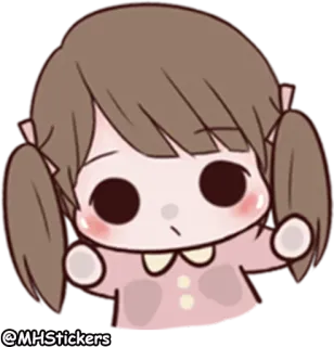 😵 @MHStickers девочка, чиби, милый, наклейка telegram sticker