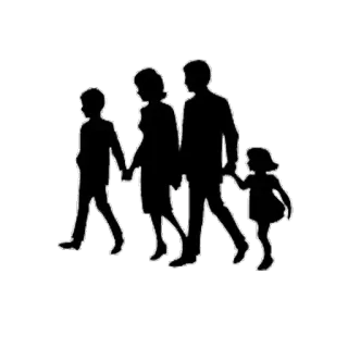 🥺 familia, silueta, gente, caminando, niños, padres telegram sticker