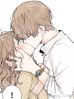 😳 ! beso, romance, amor, pareja, anime, manga telegram sticker