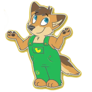 😅 animal, cartoon, dog, furry, overalls telegram sticker