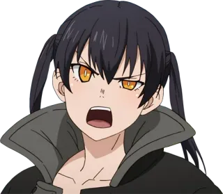 😠 Tamaki Kotatsu Fire Force アニメ, 炎炎ノ消防隊, 環古達, 怒り, 表情, キャラクター telegram sticker